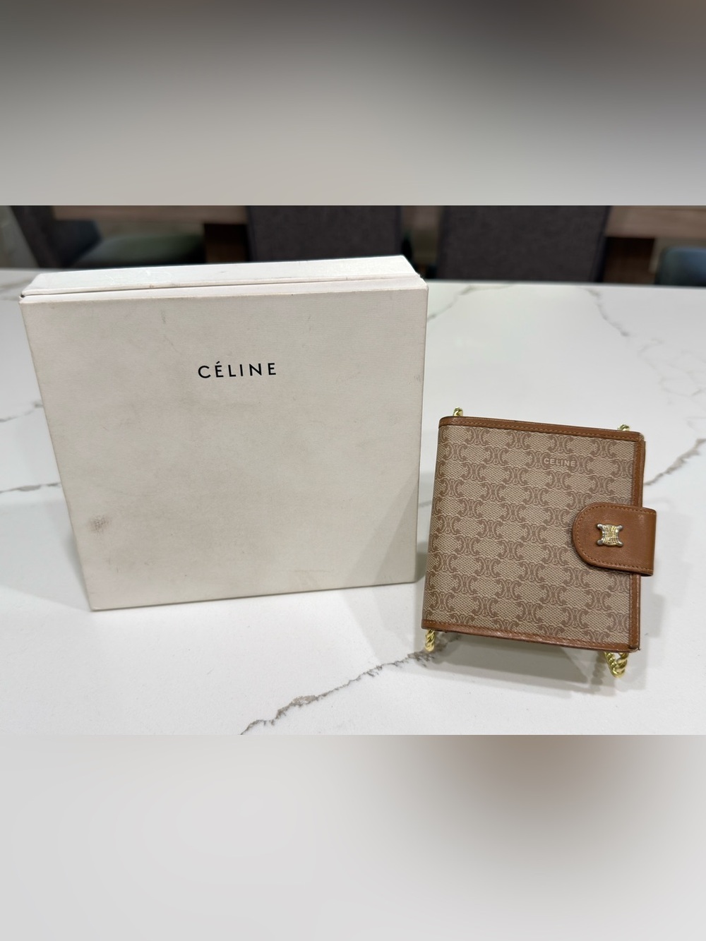Celine Macadam Triomphe Compact Trifold Wallet Box Included